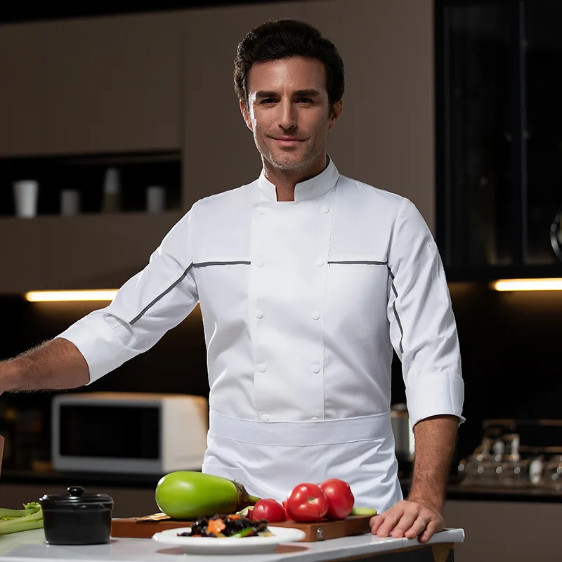 Western Restaurant Chef Uniform Herfst Winter Outfit Catering Hotel Kantine Baker Cake Shop Werkkleding Lange mouw