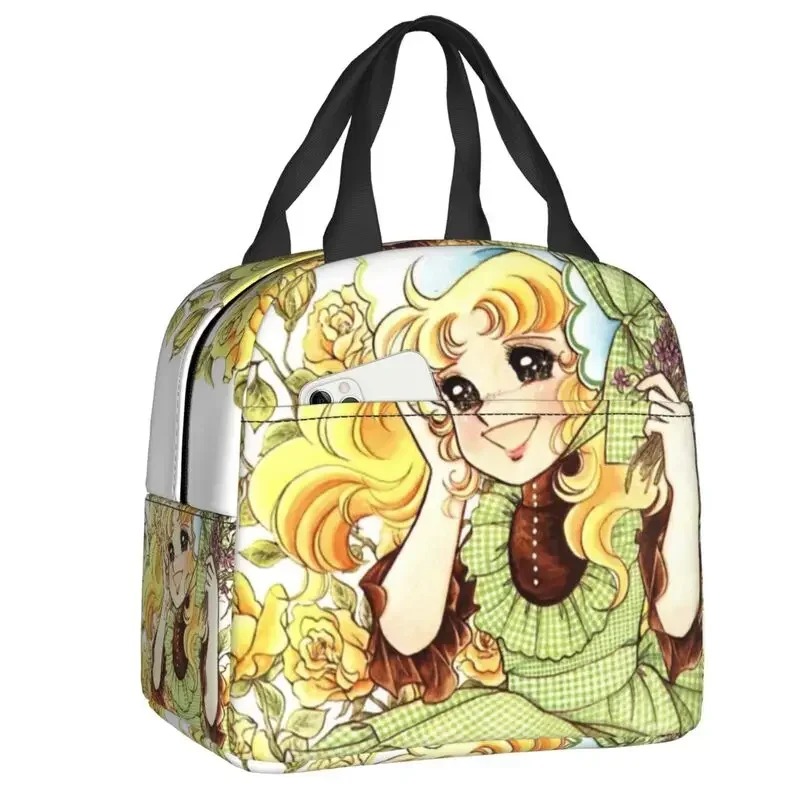 Happy Candy Candy Thermal Insulated Lunch Bags Women Japan Anime Lunch Container for Kids School Children Food Bento Box