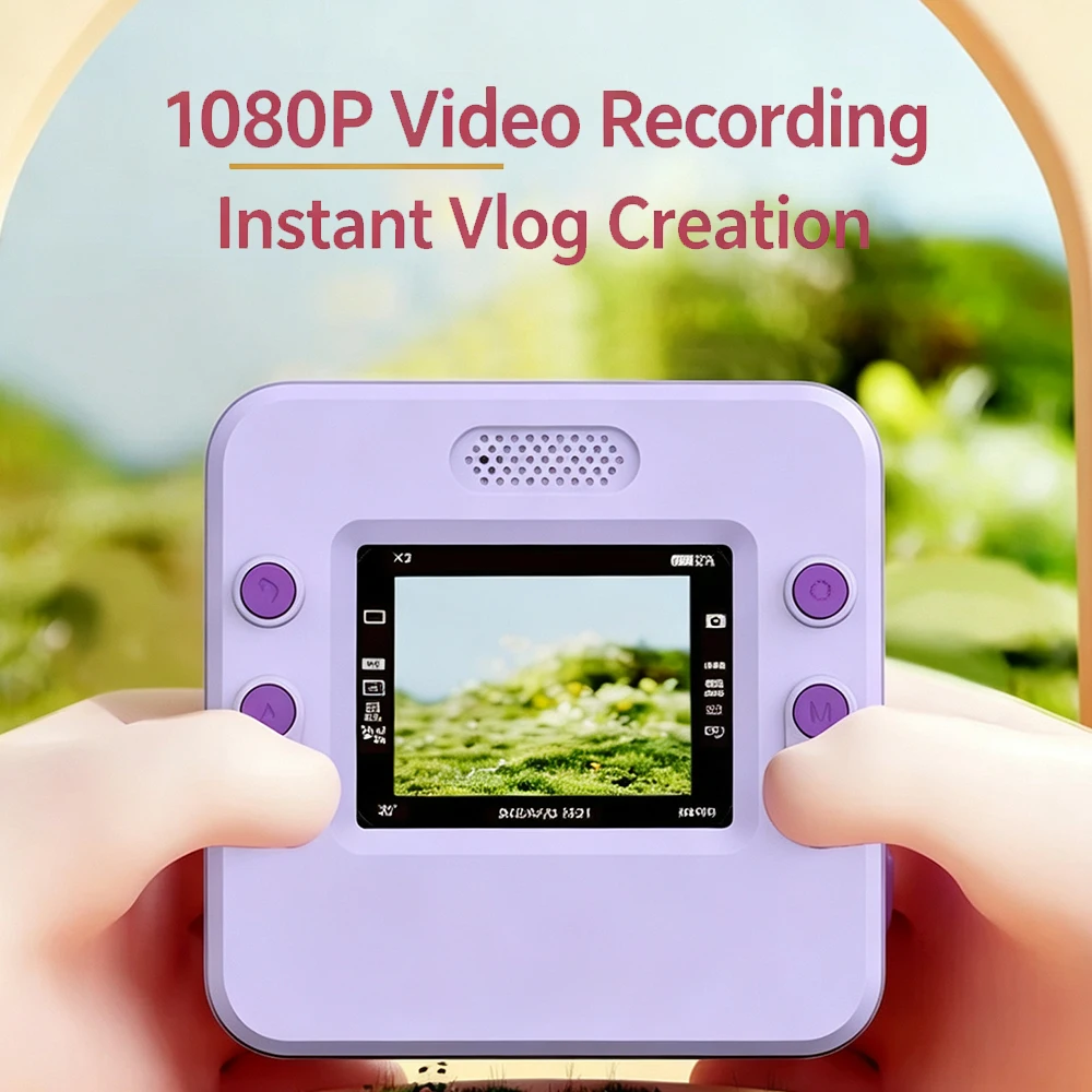 KEBIDUMEI Classic Cute Little Kids Instant Print Camera Painting Photos 1080P HD Dual Camera Thermal Print Toy Gifts view 5