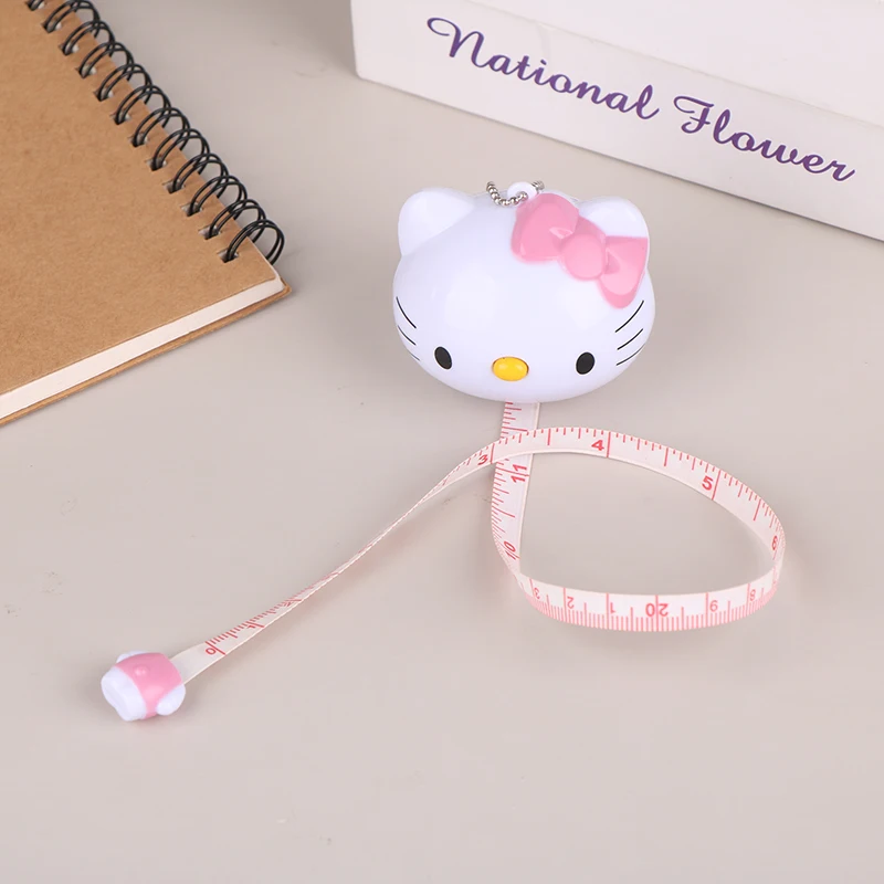 Sanrio Hello Kitty Cartoon Tape Measure 1 Meter Automatic Retractable Doll Tape Measure Mini Pendant Shrinkage Measuring Ruler