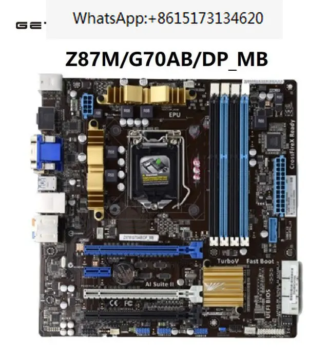 

Getmycom Original For Z87M/G70AB/DP_MB LGA1150 Z87 DDR3 M-ATX motherboard