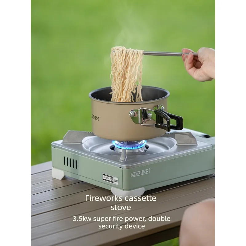 

Outdoor Camping 3.5KW Portable Cassette Stove High Power 1.4KG Lightweight Windproof Foldable for Picnic Hiking Travel BBQ