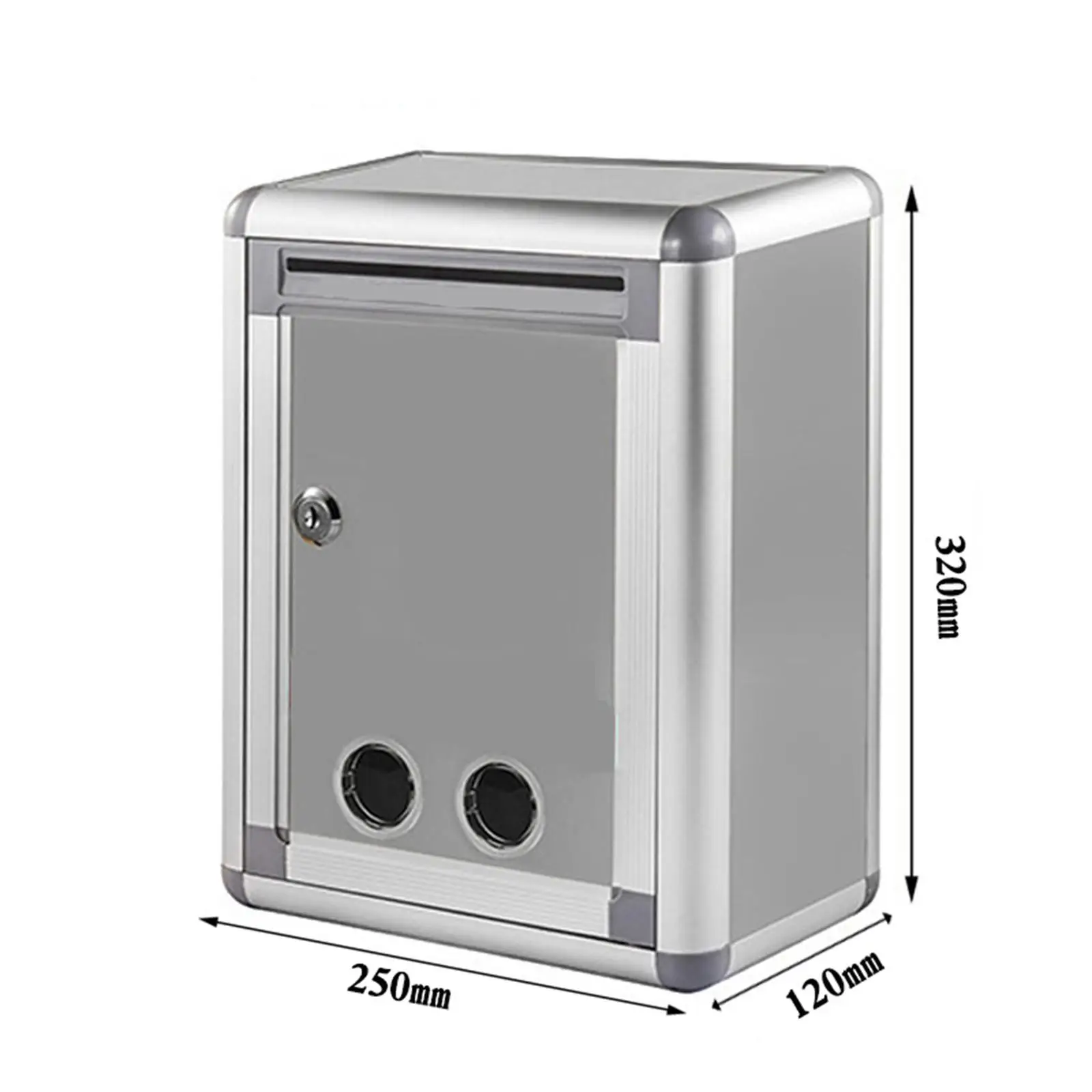 Locking Wall Mounted Mailbox Suggestion Box Metal Outdoor Metal Post Box Vertical Collection Box Rustproof Lockable Mailbox