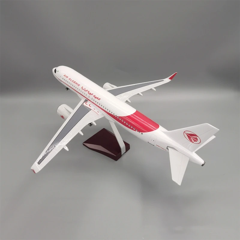 1/80 مقياس دييكاست ايرباص A320 الخطوط الجائرية 47 سنتيمتر الراتنج طائرة أطقم منمذجة ألعاب أطفال مع مصباح ليد وحامل الديكور #2