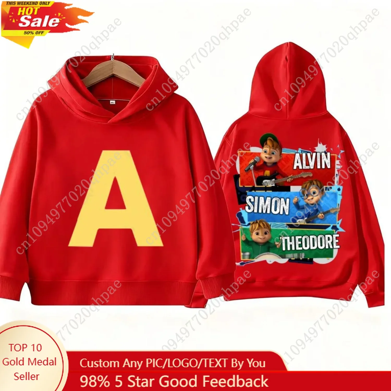

Children's Printed Hoodies Alvin and Chipmunks _ Squeakquel Hoodies for Children's Men's and Girls' Sportswear