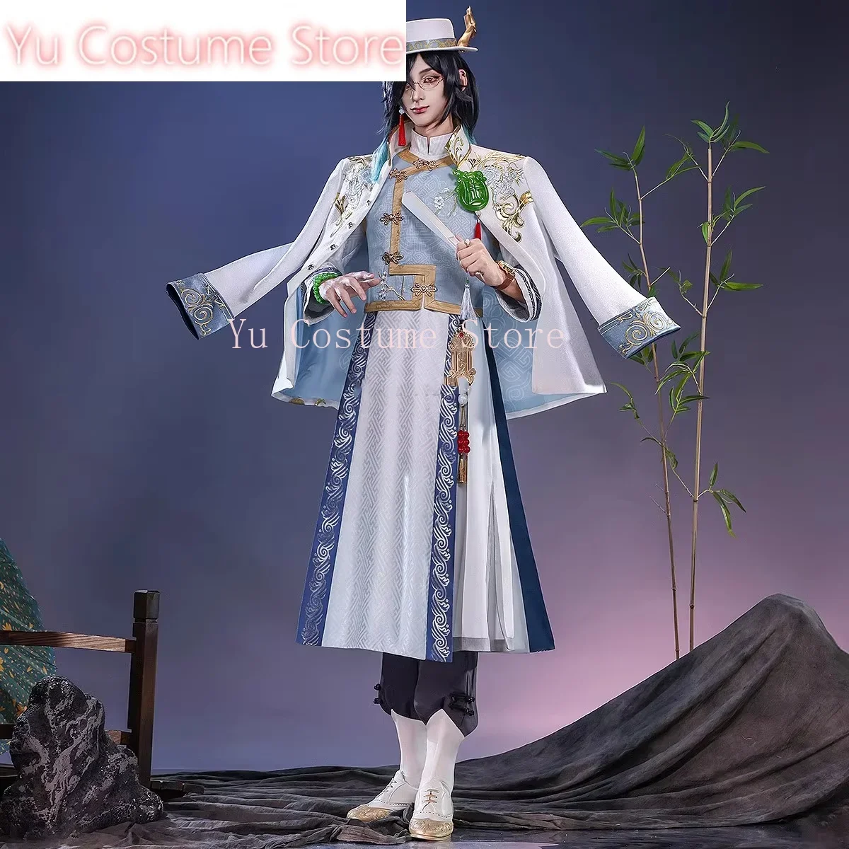 YuCostumeIdentity V Guardia Branca QiLin Of The East Jogo Terno Lindo Uniforme Cosplay Traje Halloween Carnaval Festa Roupa Homens