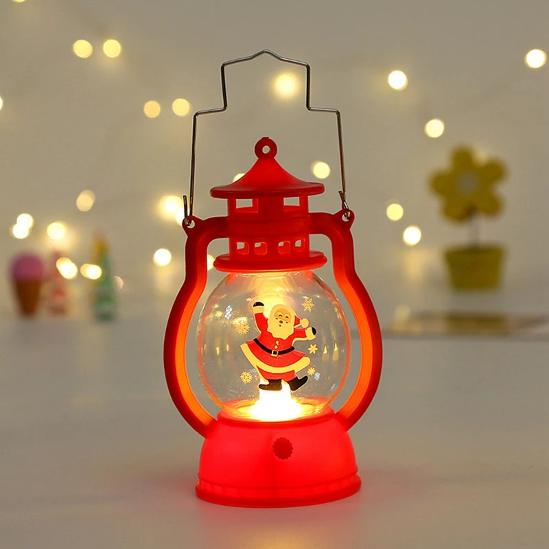 Fairy Lights Santa Claus Snowman Elk Lantern Light Christmas Vintage LED Lantern Home Christmas Tree Ornament Christmas Lamp