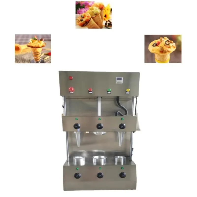 Automatic Pizza Cone Moulder Machine Commercial Edible Ice Cream Cone and Waffle Cookie Rolling Maker