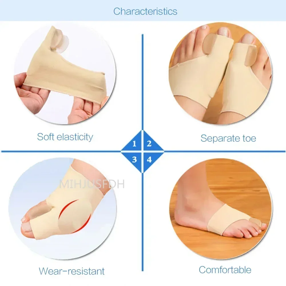 Separador de dedos, protector de dedos, Corrector de juanete Hallux Valgus, ortopédicos, corrección de hueso del pulgar, alisador de pedicura, uso diurno y nocturno