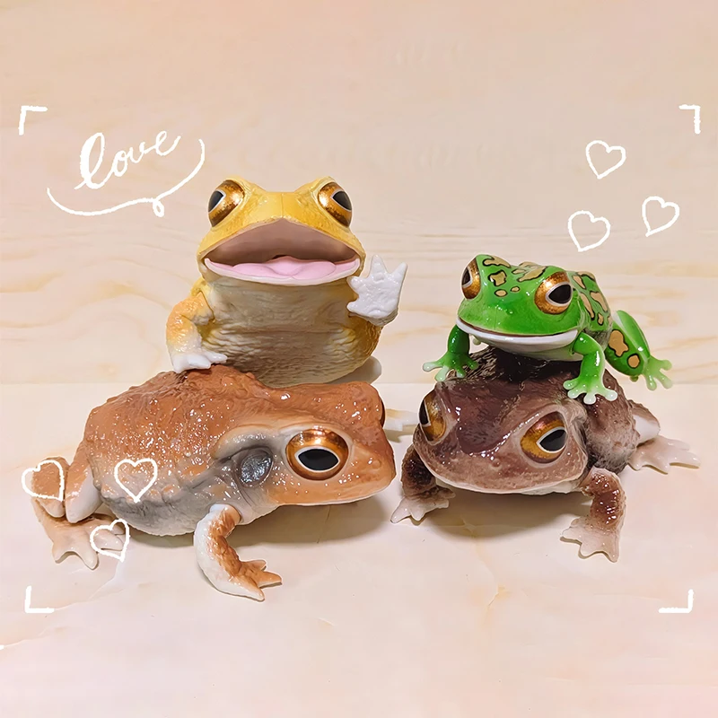 سلسلة بانداي غاشابون "موسوعة المخلق" - شخصيات العلجوم والضفدع قابلة للجمع، هدايا لعبة عرض برمائية قابلة للجمع