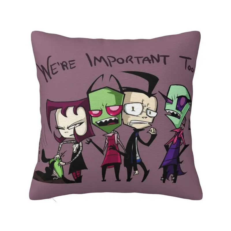 Custom I-Invader Z-Zim Cartoon Cushion Cover 3D Printing Square Floor Pillow Case for Sofa Pillowcase Home Decorative