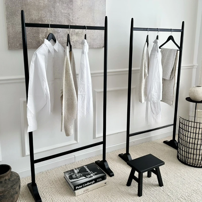 wooden clothes rack floor retro coat rack clothes rack overnight.