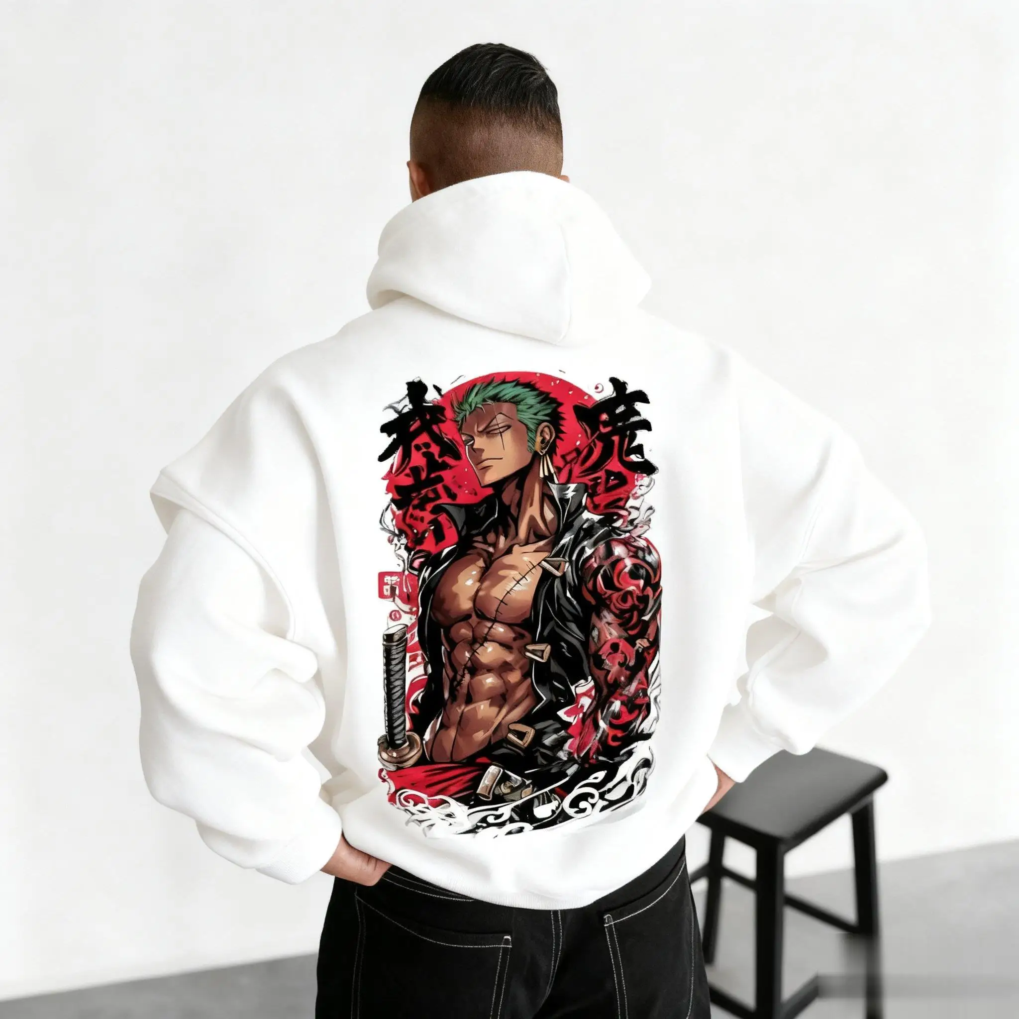Hoodie Anime Pria Wanita Atasan Kasual One Piece Zoro Print Pullover Sweatshirt Streetwear Cosplay Hoodie Grafis Musim Gugur Musim Dingin 2025