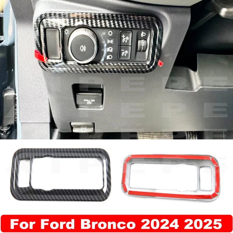 

For Ford Bronco 2024 2025 HeadLight Switch Control Cover Trim Molding Decoration Stickers W4