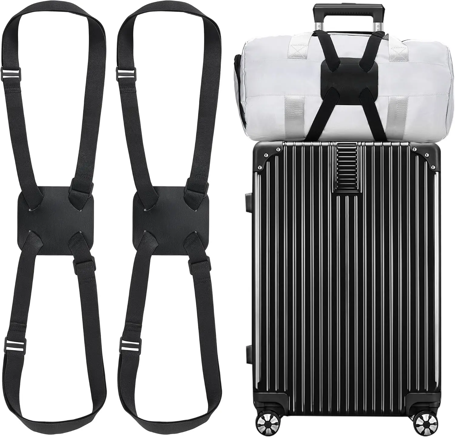 

Регулируемые эластичные ремни для багажа, надежные крепления для дополнительных сумок в поездках, 2 штуки, прочные нейлоновые ремни