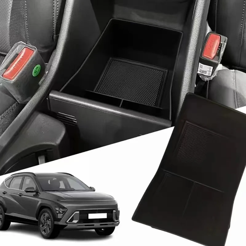 Center Armrest Storage Tray Console Organizer For Hyundai Kona SEL N Line 2024 Car Armrest Box Storage Secondary Accessories