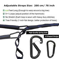 2 Pcs 78-Inch Hammock Straps with 10+2 Loops And 2 Hooks Portable Camping Hammock Set Quick Easy Setup for Yoga Swing Gym 4