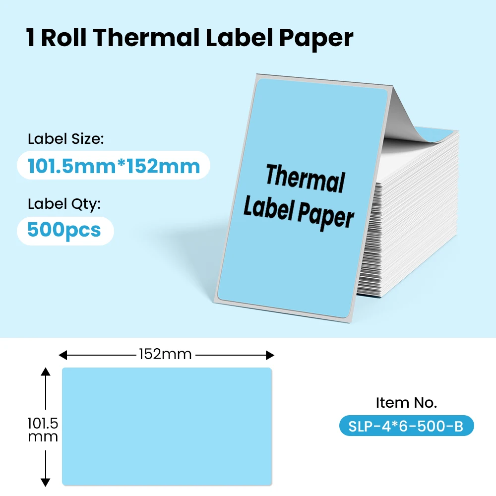Thermal Shipping Labels 500 PCS 4x6 Fan-Fold - Compatible with 241BT, D520BT, B246D Label Printer - Low Price Fast Shipping