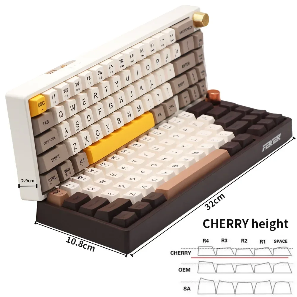 Imagem -02 - Teclado Mecânico de Jogos Bluetooth sem Fio Pbt Rgb Retroiluminado 69 Estrutura de Chaves Modo 2.4g Presentes Feker-ik65