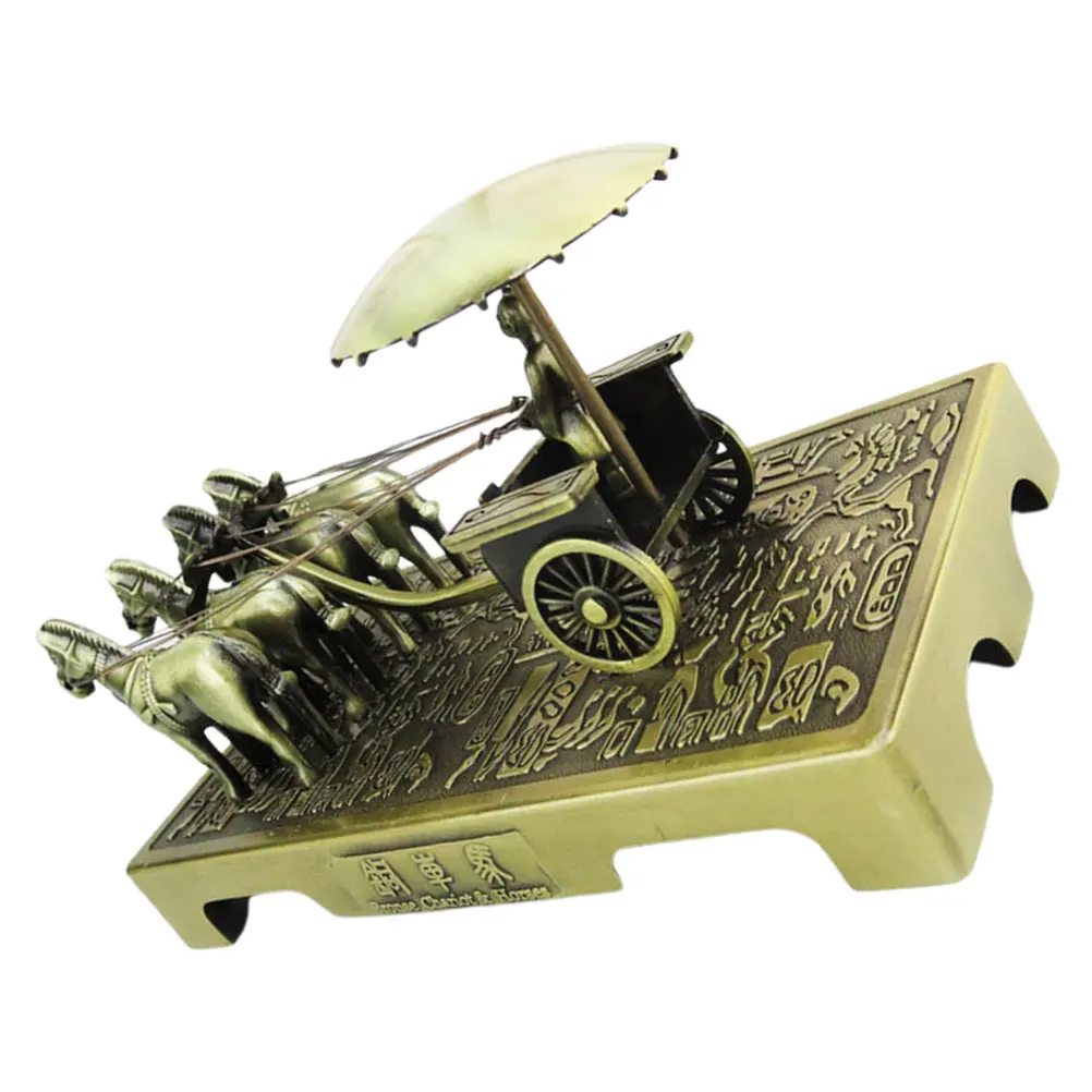 

Terracotta Warriors Horses Metal Figurine Alloy Craft nament Bookshelf Desk Accessories Mini Model Retro Gift Exquisite Decor