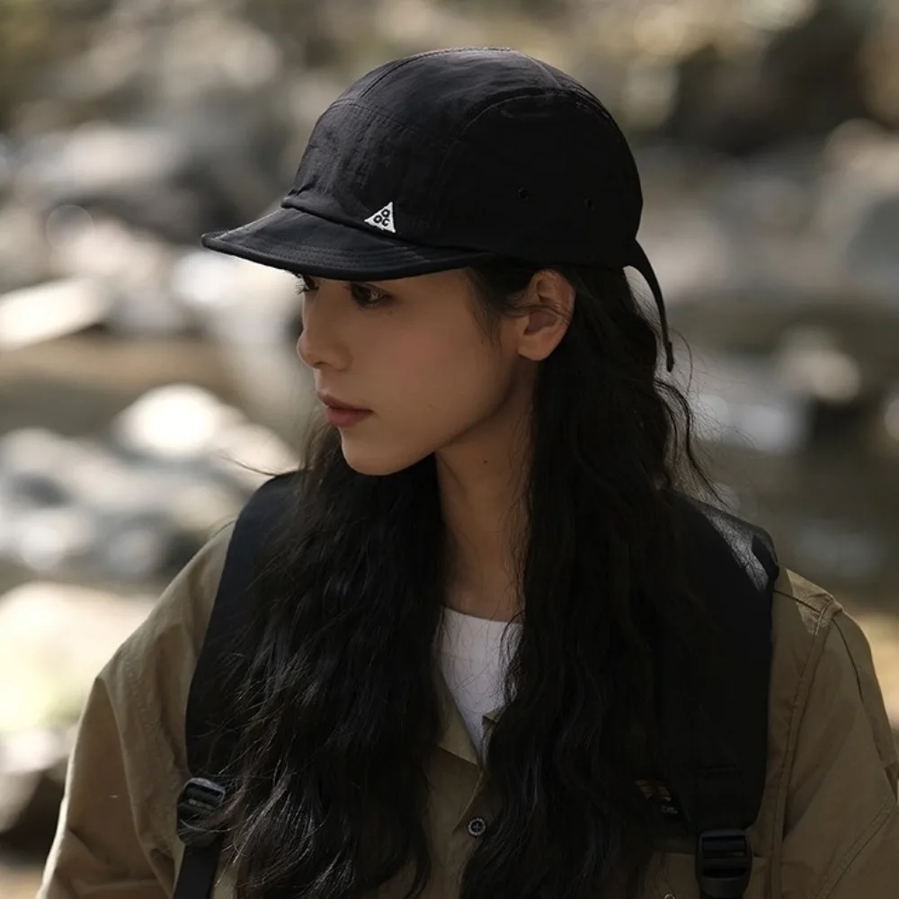 หมวกเบสบอลปีกสั้นสีพื้นสไตล์เรโทร แห้งเร็ว สไตล์ญี่ปุ่น หมวกกันแดด ป้องกันแสงแดด หมวกปีกแหลมสำหรับผู้ชาย