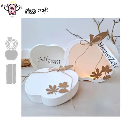Piggy Craft metal cutting dies cut die mold New apple shaped box Scrapbook paper craft knife mold blade punch stencils dies