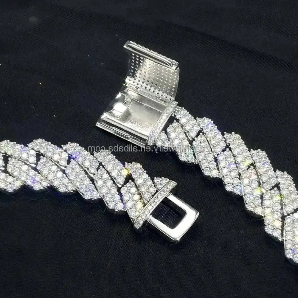 

Оптовая продажа с фабрики, Прямая доставка, Vvs, муассанит, бриллиант 925, кубинская цепочка 10 мм, 12 мм, 14 мм, 18 мм, ожерелье в стиле хип-хоп, мужские ювелирные изделия