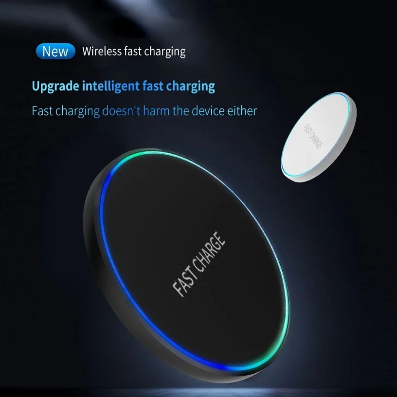 Induction LED Light Charging Station Mini Fast Wireless Charger Pad For iPhone 17 16 15 14 13 11 Pro Max For Samsung Xiaomi