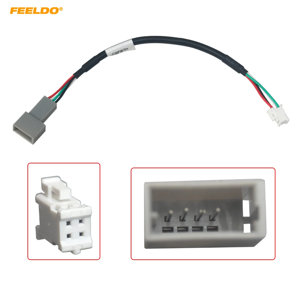 FEELDO Car Audio Input Media Data Wire Original Plug 4P Car USB Adapter For KIA KX5 Sorento Hyundai Sonata USB Cable Adapter