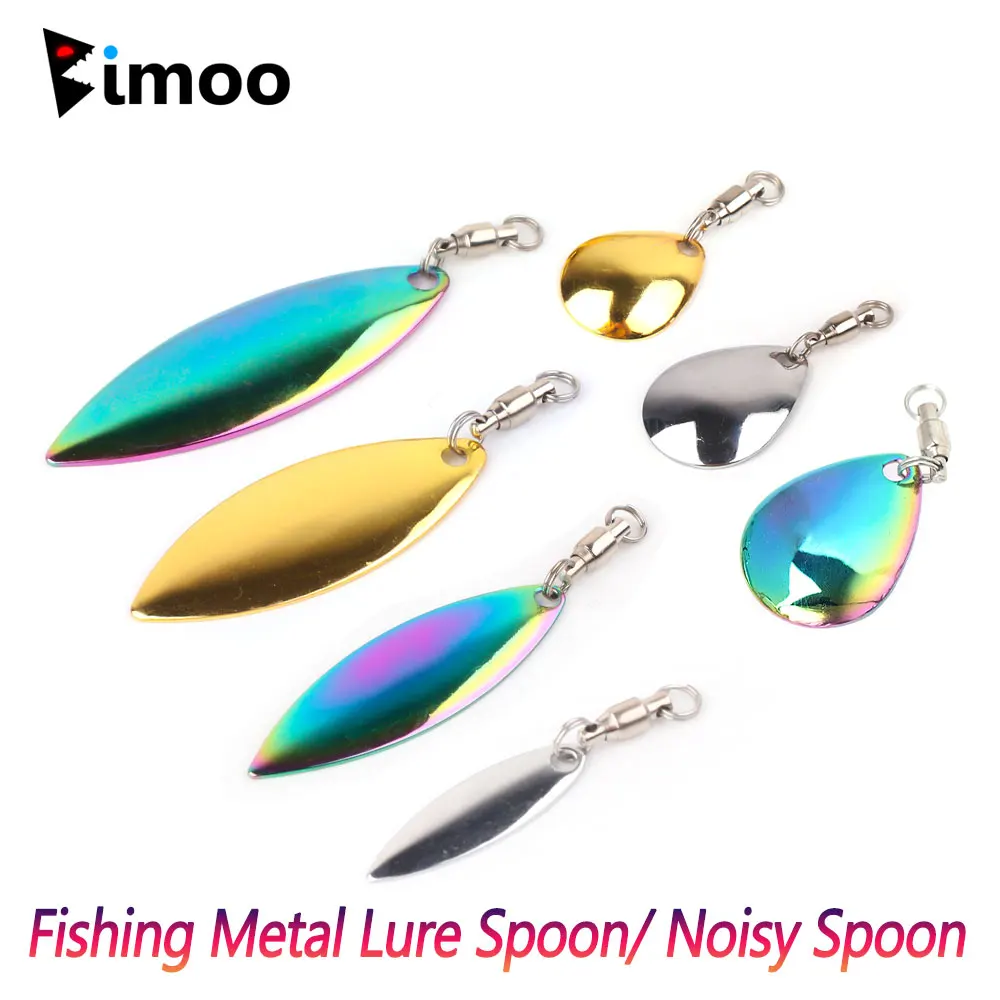 Bimoo 10pcs Fishing Metal Lure Spoon DIY Spinner Spoon Lures Frogs VIB Reflective Accessories Sheet Noisy Spoons Fishing Tool