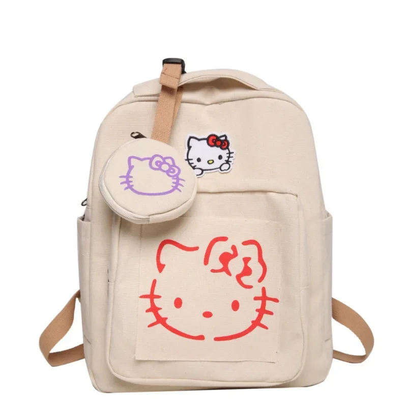 Sanrio hello kitty bonito doce casual mochila dos desenhos animados impressão simples retro tendência moda grande capacidade mochila