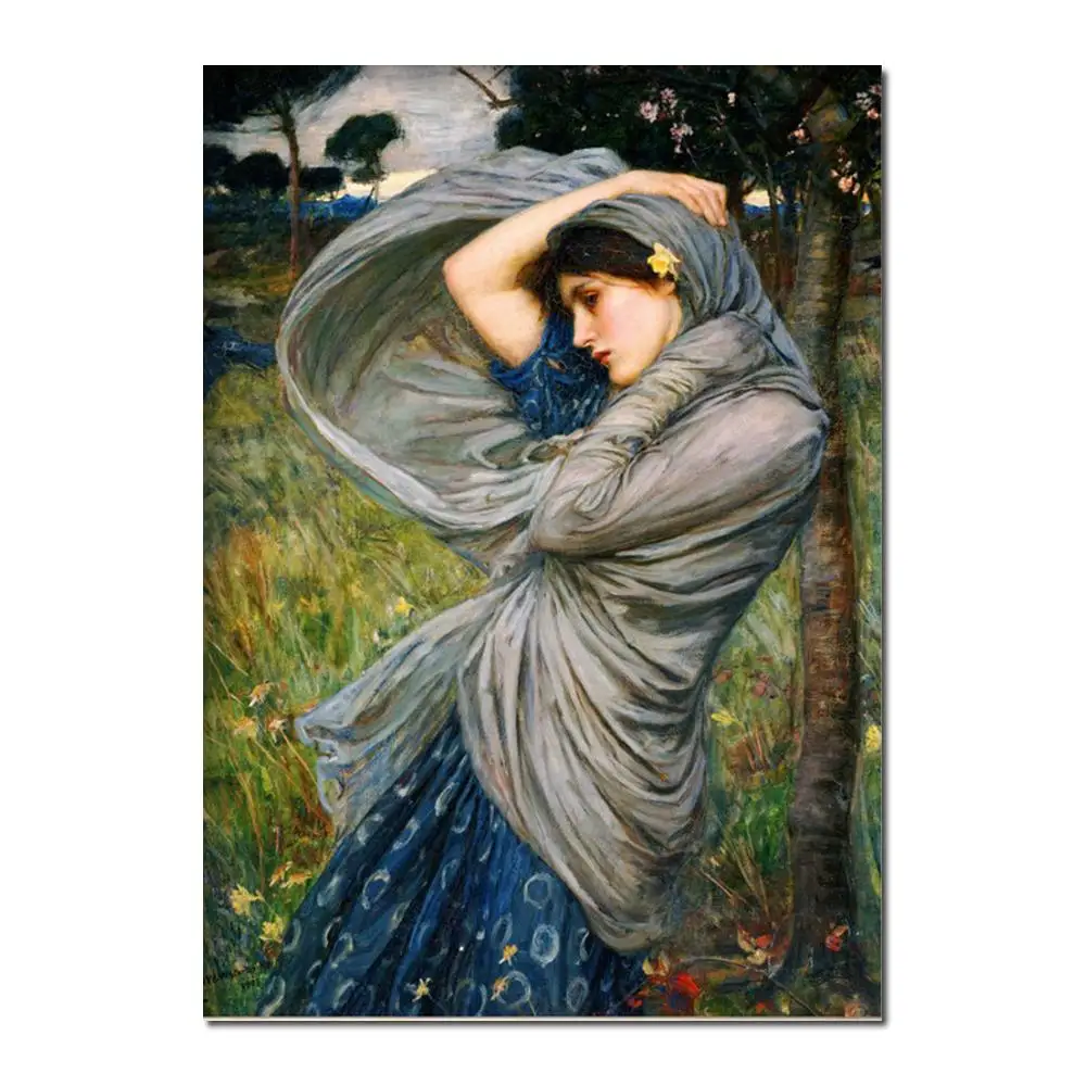 

Boreas Art от John William Waterhouse, художественная живопись на холсте, высокое качество, ручная роспись