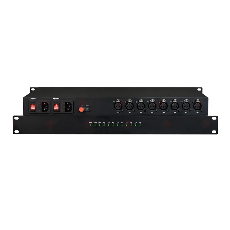 FCTEL 8-Ch AES Balanced XLR Audio over Fiber extender