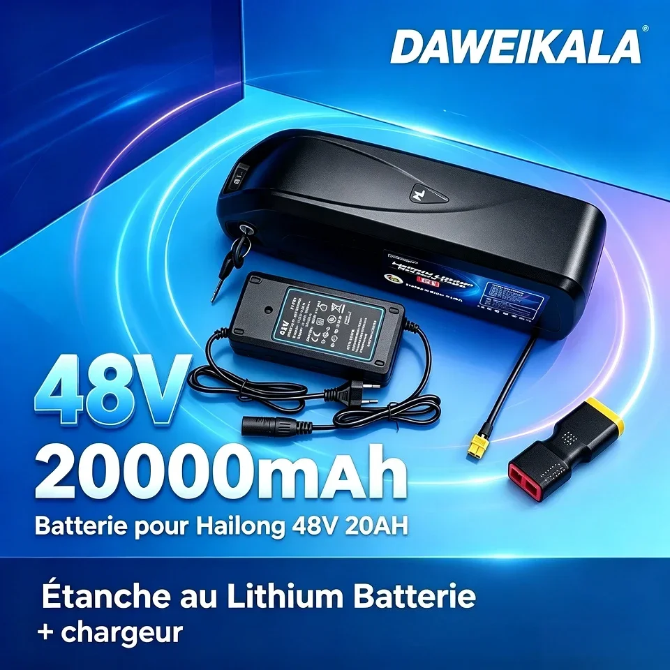 2026Hailong 36V 48V 20Ah E-Bike-Akku für Bafang BBS02 BBS03 BBSHD Mittelmotor, wasserdichter Lithium-Ersatzakku mit XT60-T-Steckeradapter & Ladegerät, eingebautem BMS, EU-Lager, 7-Tage-Lieferung