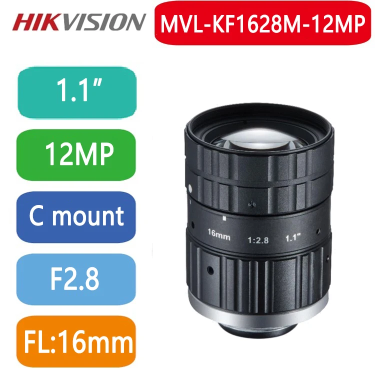 

MVL-KF1628M-12MP HIKVISION 12 Mega Pixel C-Mount 16mm 1.1" F2.8 High resolution FA / Machine Vision