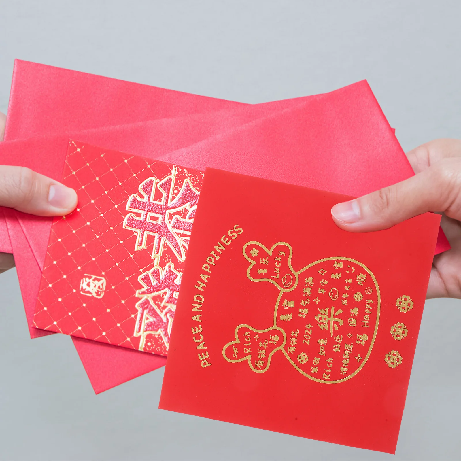 

12Pcs Red Envelopes 2024 Dragon Year Creative Money Pouches Traditional New Year Gift Red Packets 2024 Money Bag