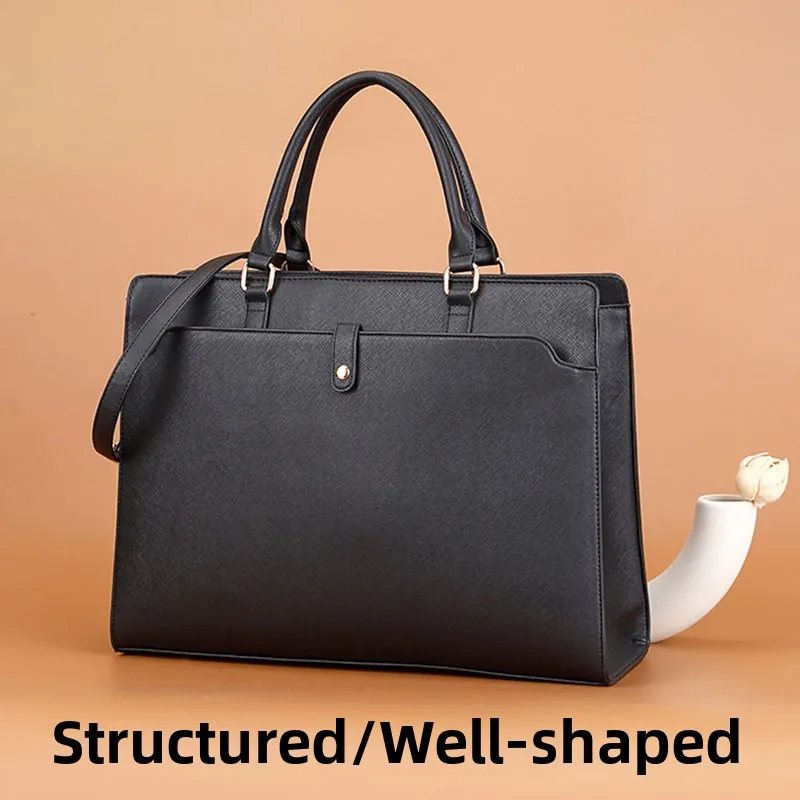 

2025 New Ladies Handheld Briease Multi-Segmented Commuting A4 Documents Can Place 6-Inch Laptop Bag Luxury Busin Tote