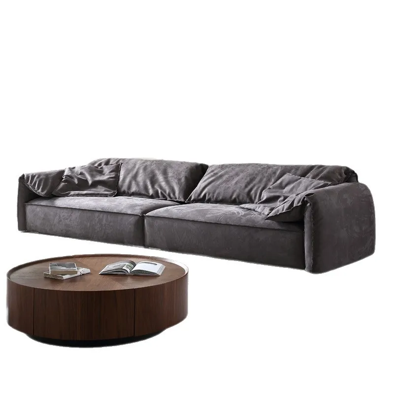 

Elephant ear fabric sofa, Motu Caesar Martha living room straight row down skin matte cloth sofa