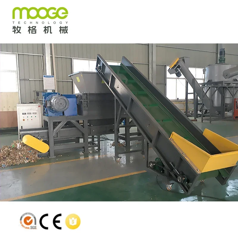 Professional Wood Plastic Tire Industrial Recycling Shredding Double Shaft Shredder Machine