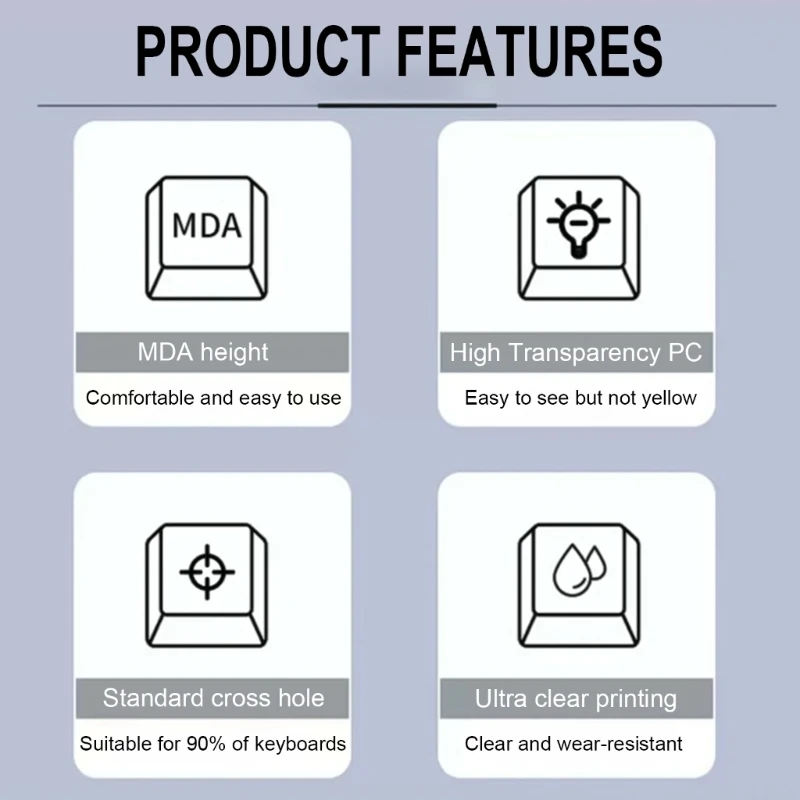 Estetica della tastiera migliorata Copritasti trasparenti da 131 tasti per tastiere meccaniche