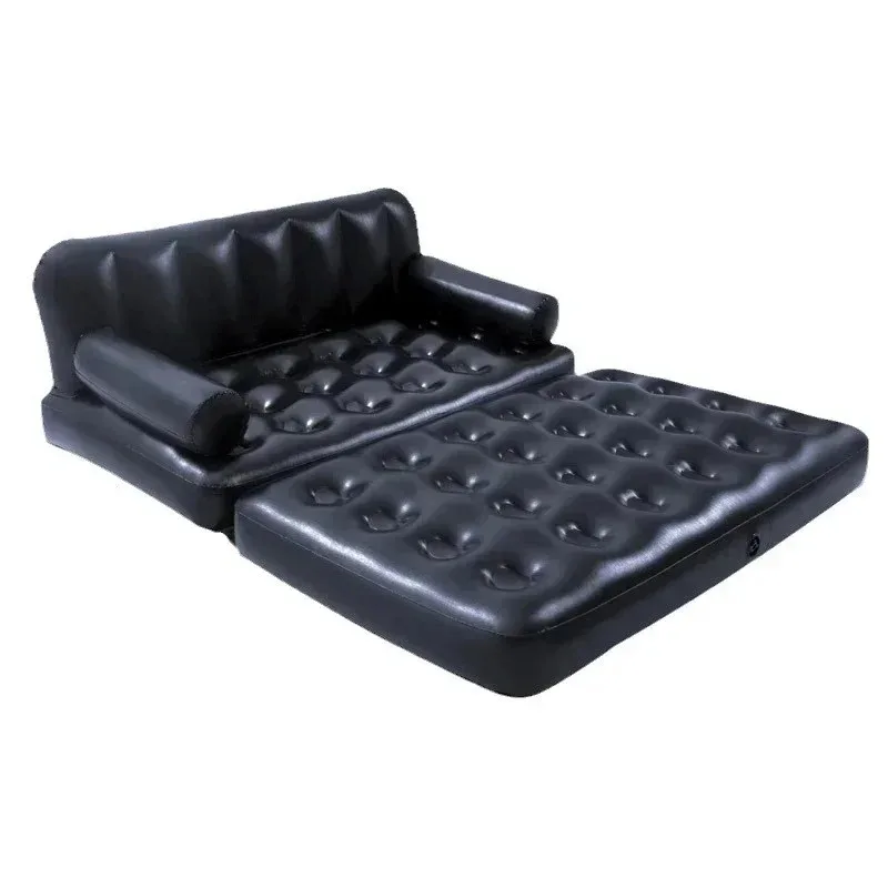 Multifunctional 5‑in‑1 Inflatable Folding Sofa Bed Lazy Beach Chair Double Mattress For Courtyard Camping Outdoor Leisure Use