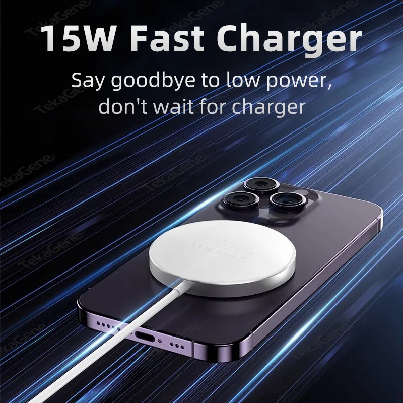 15W Type-C Wireless Magnetic Suction Fast Charger For Apple iPhone 15 14 13 12 Pro Max Huawei Xiaomi For Samsung Galaxy S24