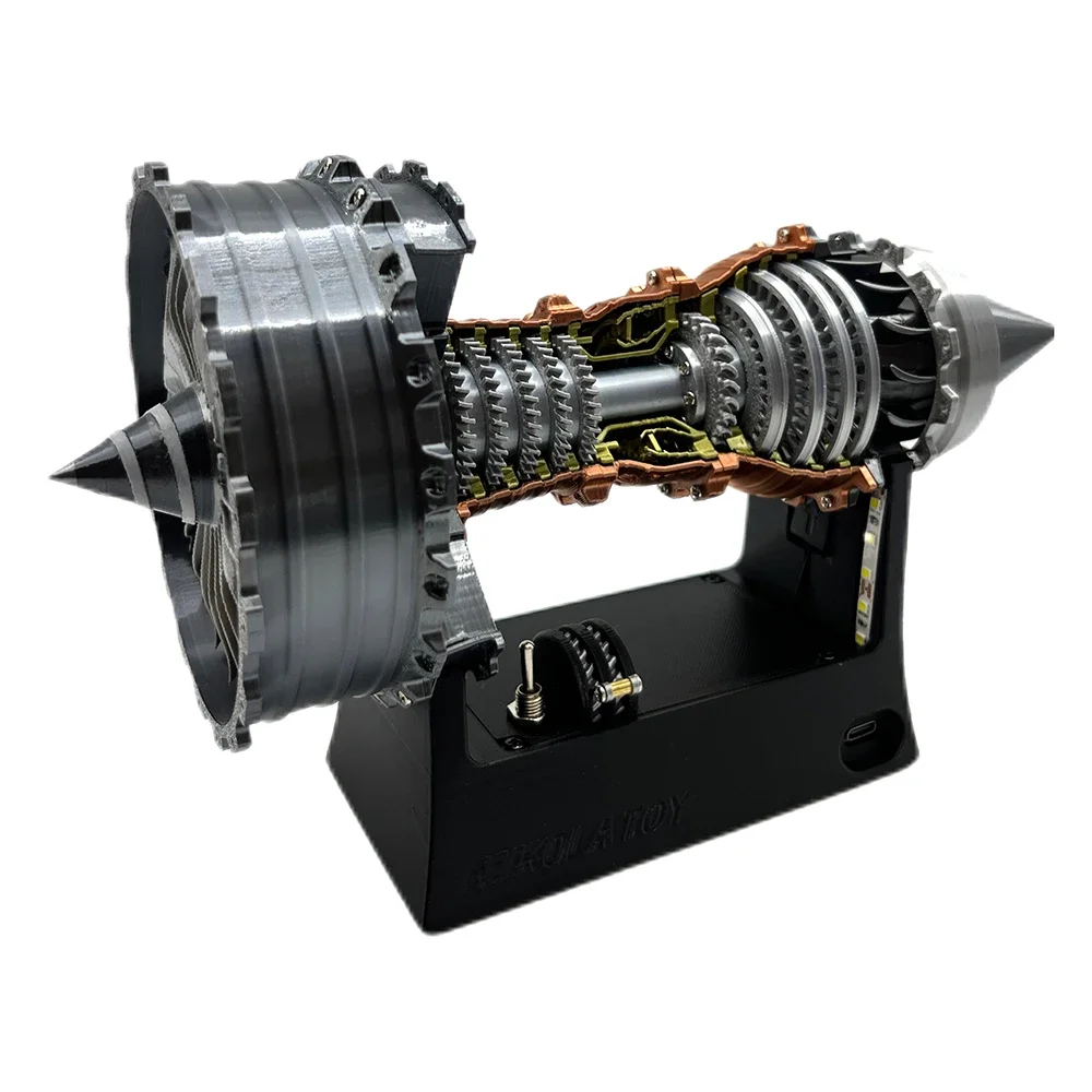 TR 900 Turbofan Engine 3D Printing Micro Engine Electric with Light 25CM Aircraft Engine Toy Decoration-Finished Product