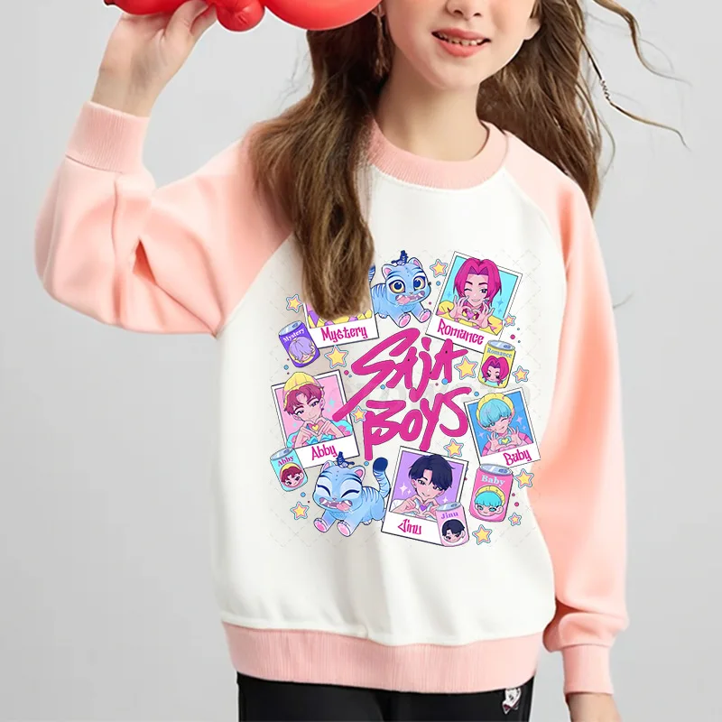 

Детская одежда Kpop, свитшот «Охотники на демонов», пуловер для мальчиков и девочек, верхняя одежда с длинными рукавами, толстовка с принтом Saja для мальчиков, детские модные топы