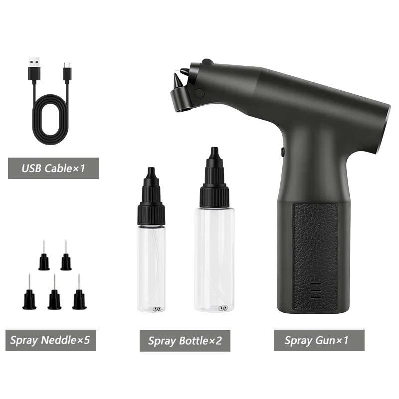Handheld Spray Gun Rechargeable Lithium Battery Cordless Airbrush Kit for Makeup Nail Art Cake Decorating Barber Styling