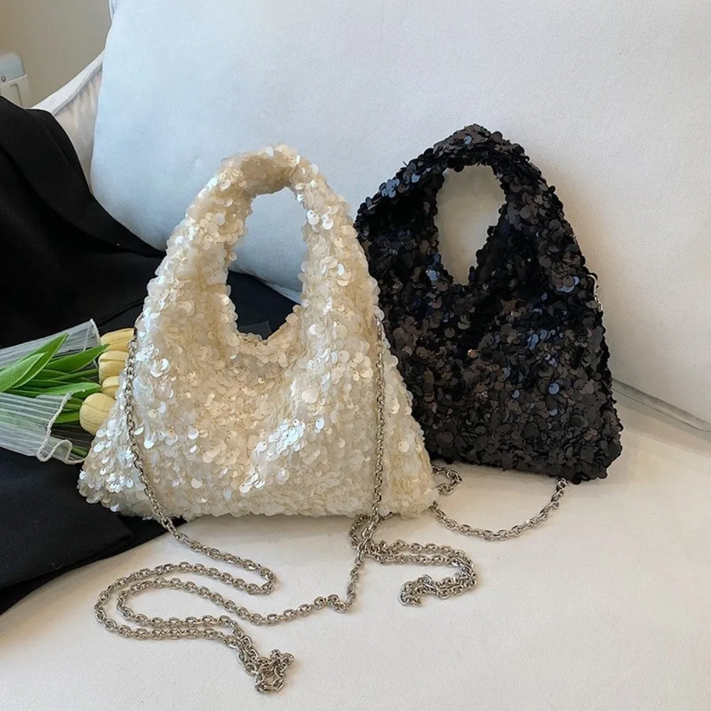 High Quality Glamorous Evening Bag Shining Solid Color Crossbody Bags Sequins Design Women's Handbags
