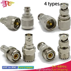 UHF Male To BNC Female Adapter RF Coax Connector Copper Nickel Plated RF Coaxial Wire Connector for Antenna WiFi Radio