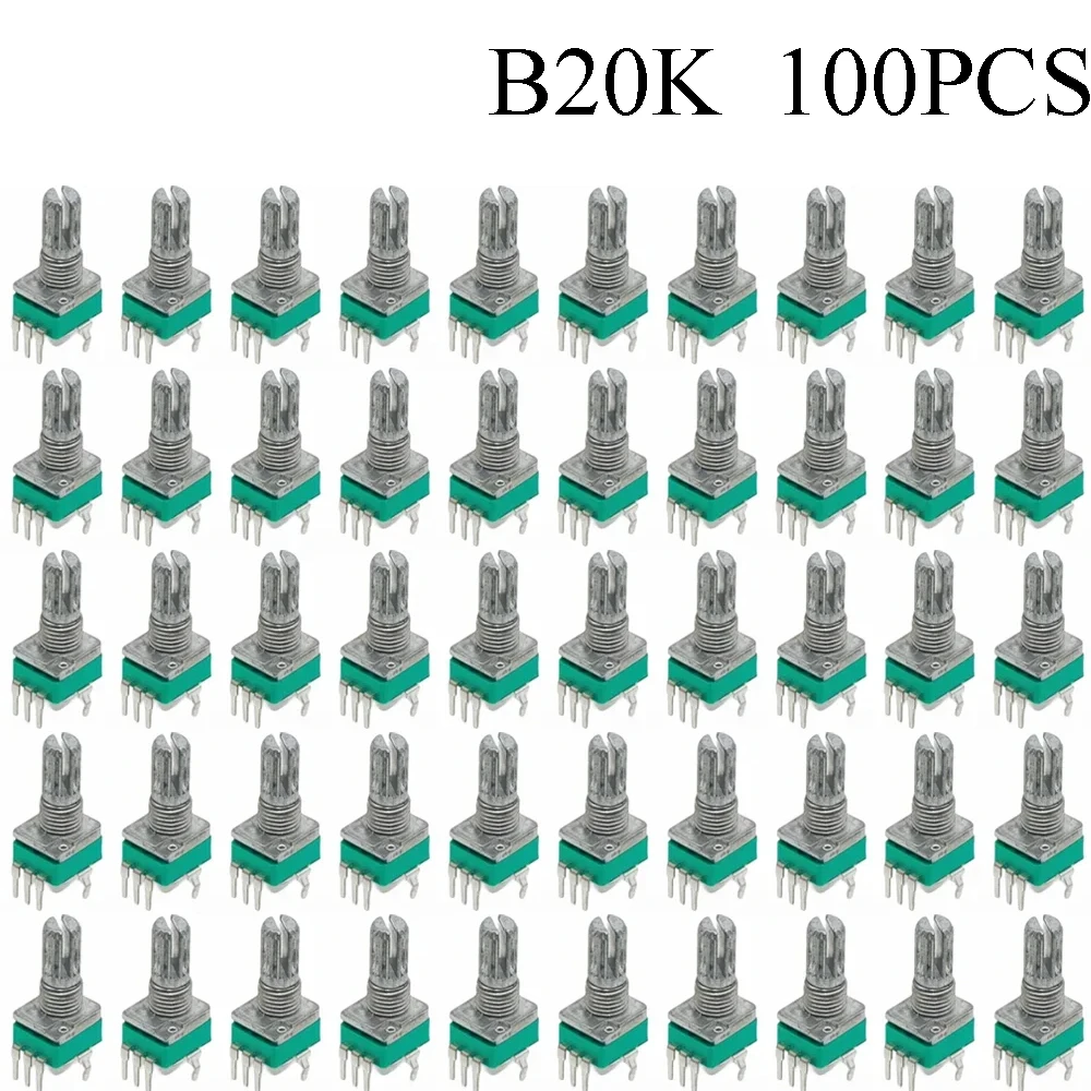 100PCS RK097 Präzision Linear Potentiometer Vertikale Single Link Schaft 15mm D achse B2K B10K B20K B50K B100K B500K B1M