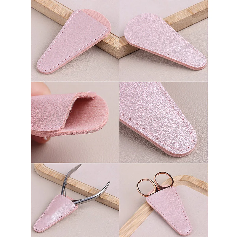 Leather Nail Scissors Tool Protective Cover, Portable Scissors Protector Cover,For Various Scissors, Tweezers,Nail Clippers