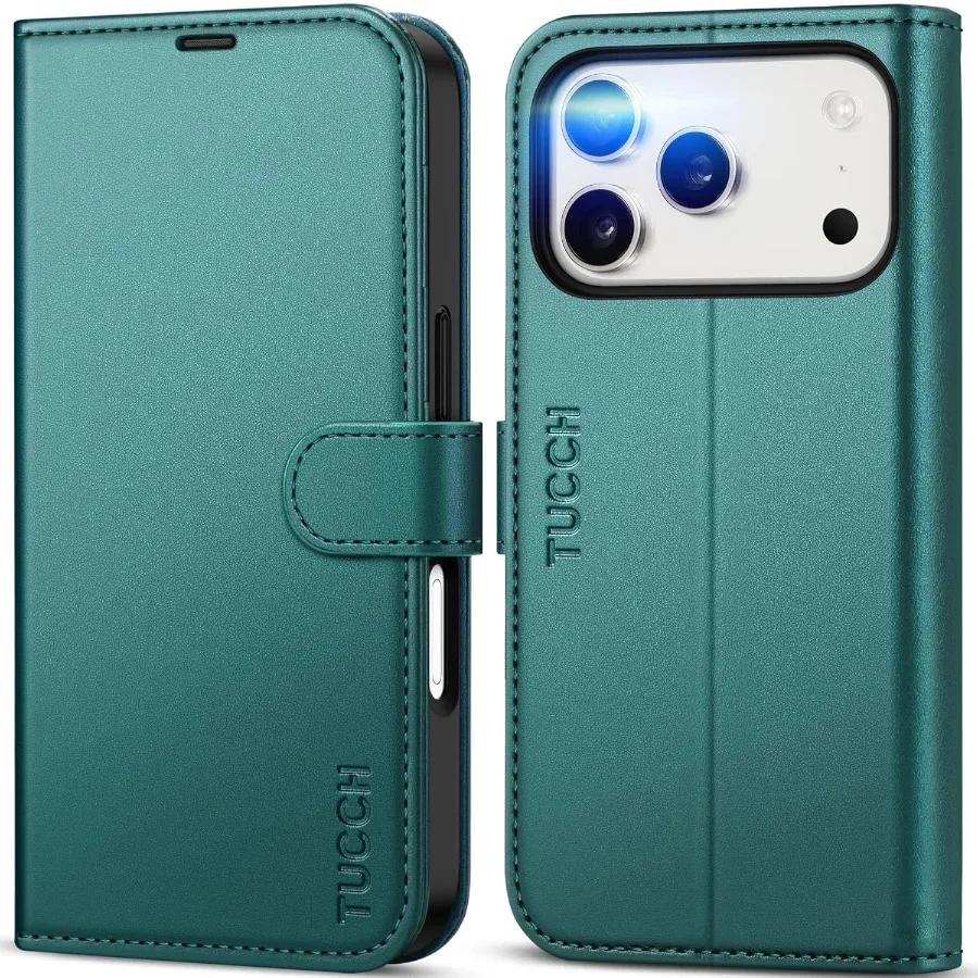 

Для iPhone 17 Pro 6.3 2025 с 4 держателями карт, защита от блокировки RFID, регулируемая подставка, противоударный корпус из ТПУ